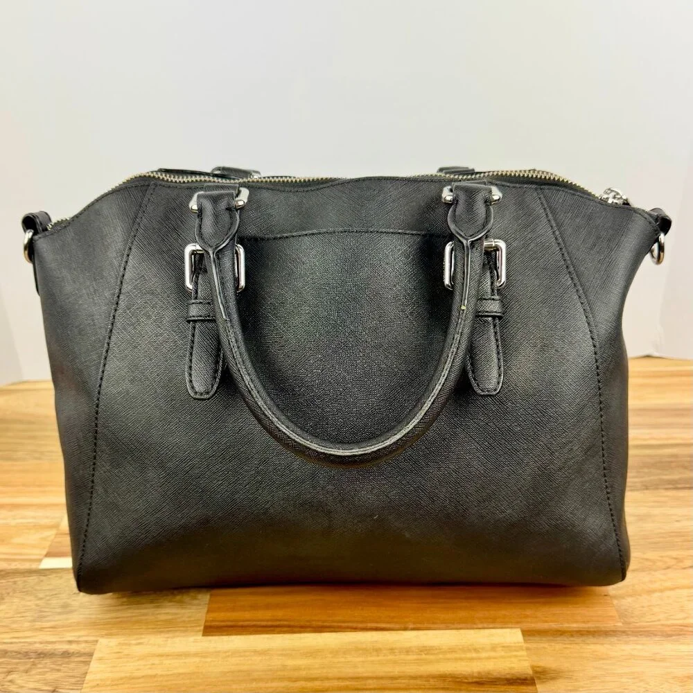 Michael Kors Ciara Satchel Bag‎ Saffiano Large Handbag Purse - Black